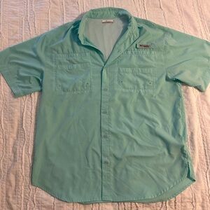 Columbia Men's Aqua Short Sleeve Shirt